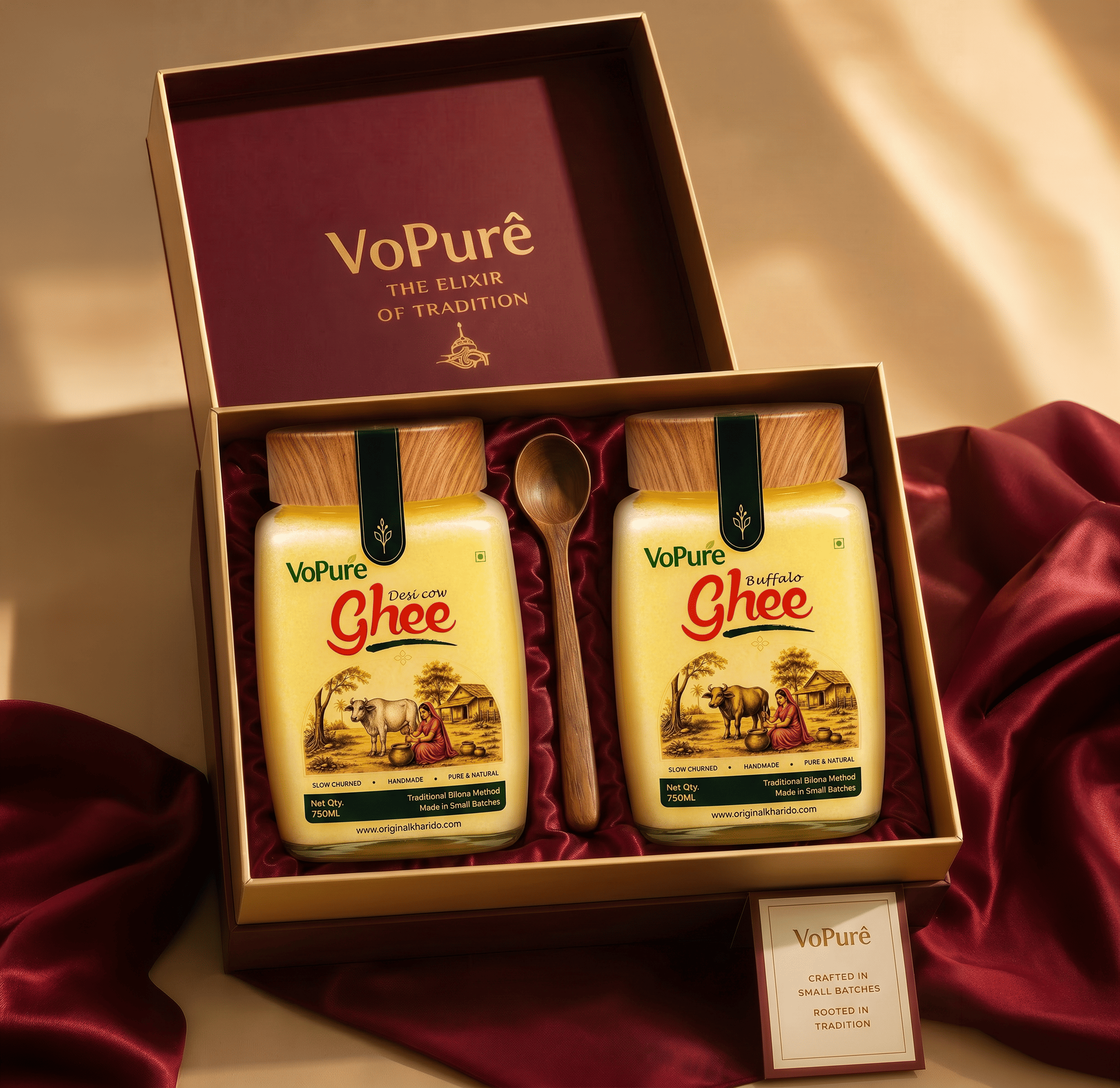 VoPure Buffalo and Cow pure ghee in gift pack